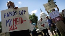 Protest gegen die Überwachungsaktivitäten des US-Geheimdienstes NSA vor dem Kapitol in Washington