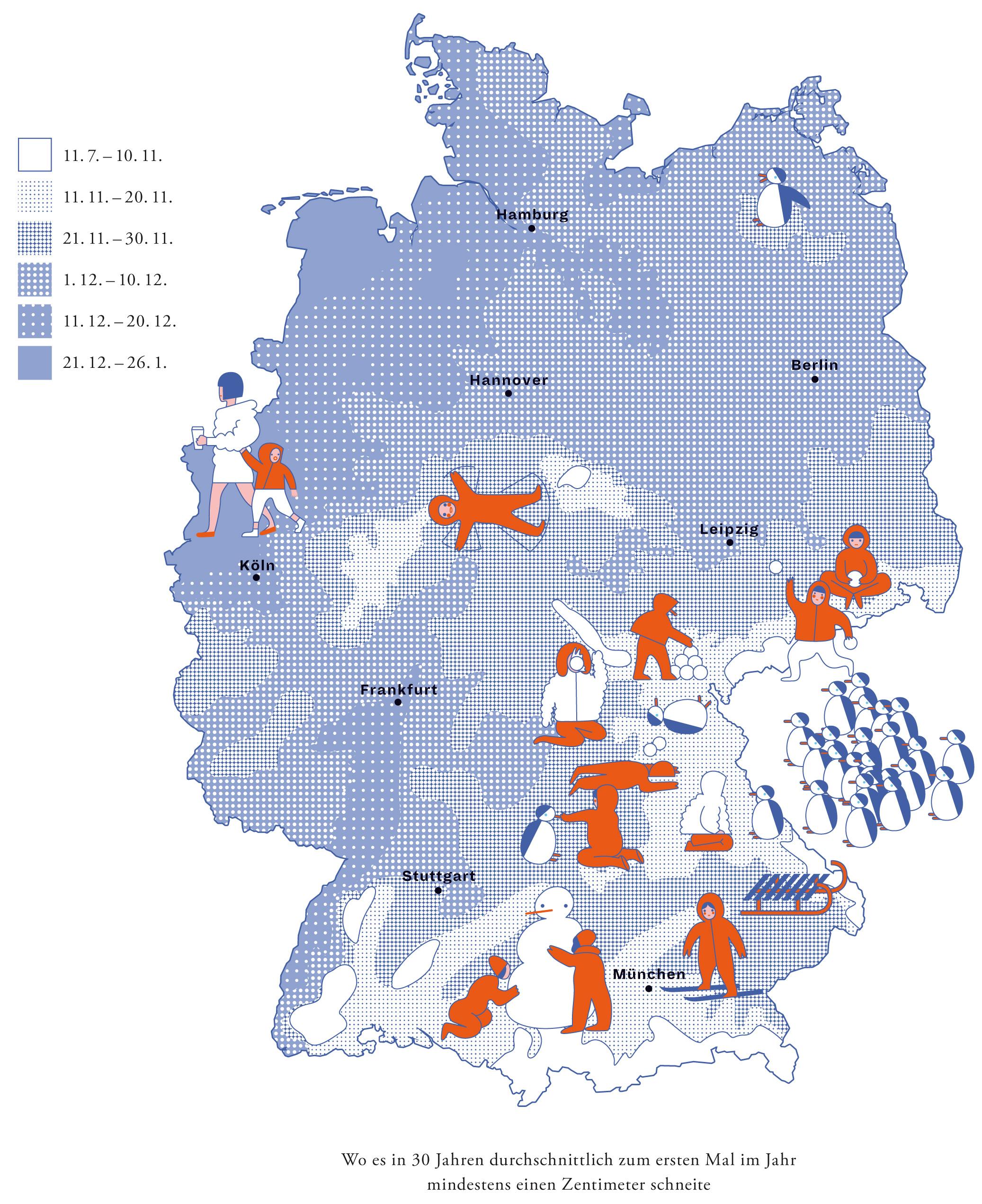 Der erste Schnee die Deutschlandkarte ZEITmagazin