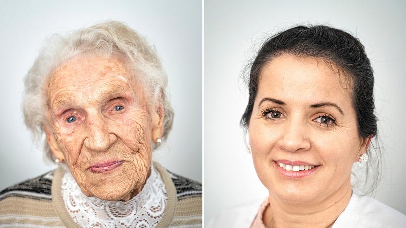 Migration: Hildegard Olnhoff (links), 105, lebt in Haffkrug an der Ostsee; Mira Kola, 42, ist vor drei Jahren nach Ostholstein gekommen.