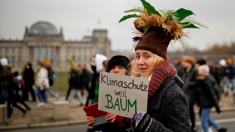 Umweltpolitik: Klimastreik vor dem Berliner Reichstag