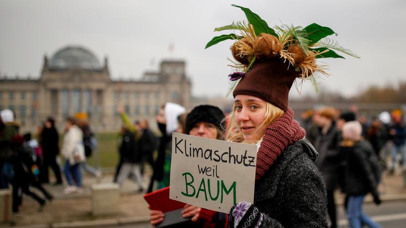 Umweltpolitik: Klimastreik vor dem Berliner Reichstag