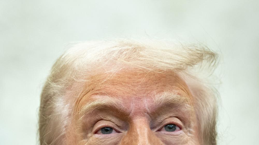  Immer wenn in Berlin zwei oder drei Minister zusammenstehen, ist Donald Trump mitten unter ihnen.