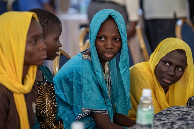 Entführung in Nigeria: Diese Mädchen gehörten zur ersten großen Gruppe freigelassener Geiseln.