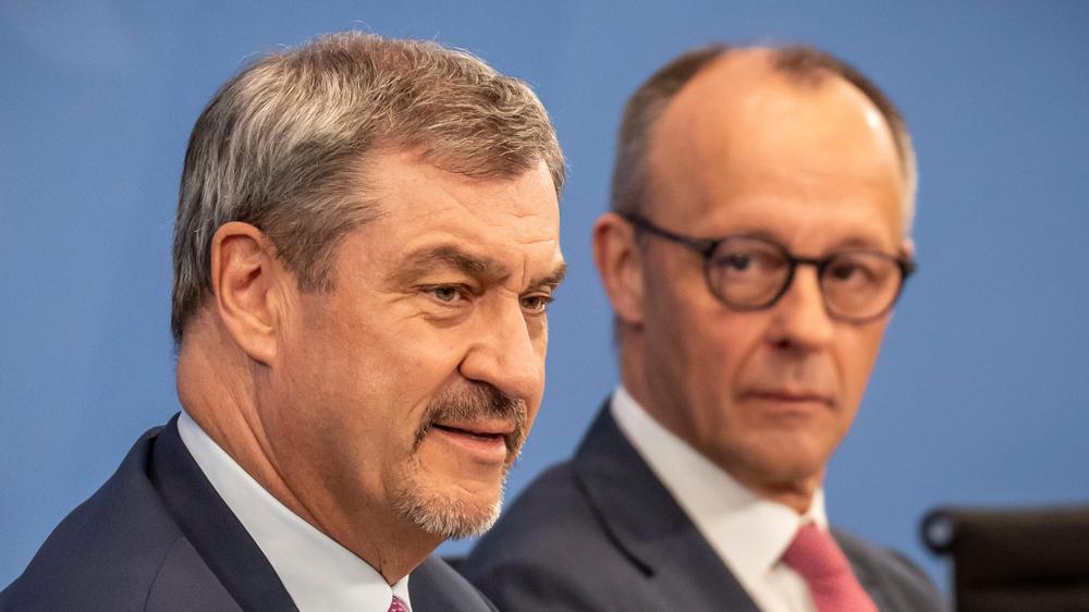 CDU und CSU: In der Kritik: Markus Söder, 59, und Friedrich Merz, 70 (rechts)