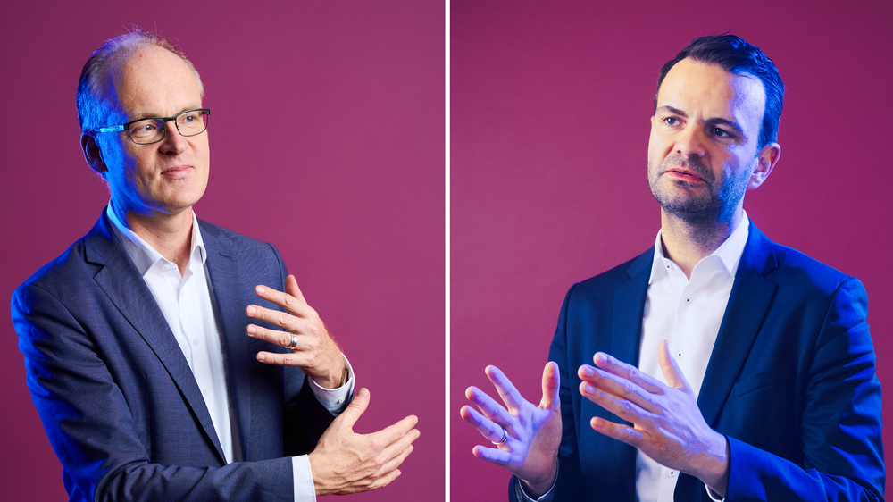 Kapitalgedeckte Rente: Der Ökonom Sebastian Dullien (links) und der CSU-Politiker Florian Dorn am 26.6.2026 in Berlin