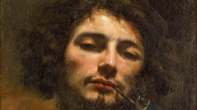 Bild: Gustave Courbet: Halb kniet er am Abgrund, halb kippt er hinein