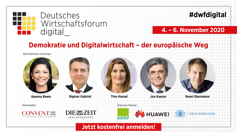 Jetzt kostenfrei anmelden zum Deutschen Wirtschaftsforum digital!