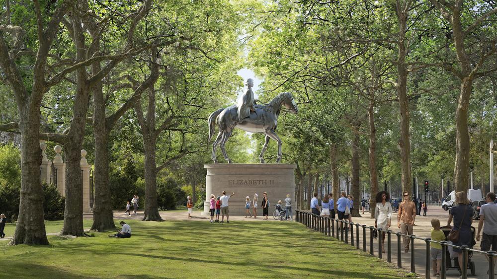  So soll das Reiterdenkmal für Königin Elisabeth II. in London einmal aussehen.