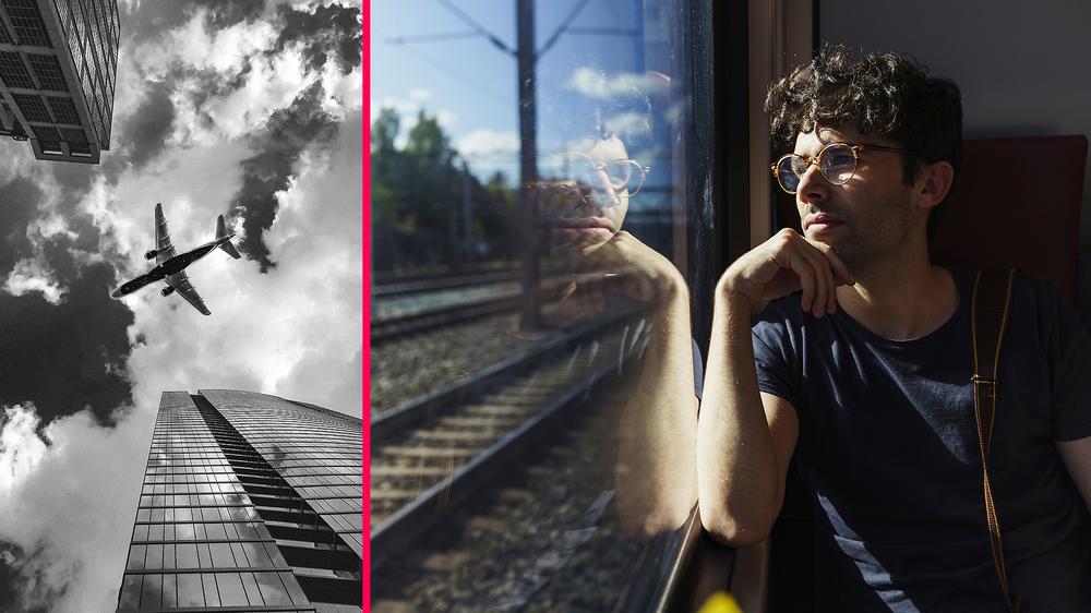 Flugreisen: Fliegen oder Zug fahren? Besser für die Umwelt wäre die Bahn.