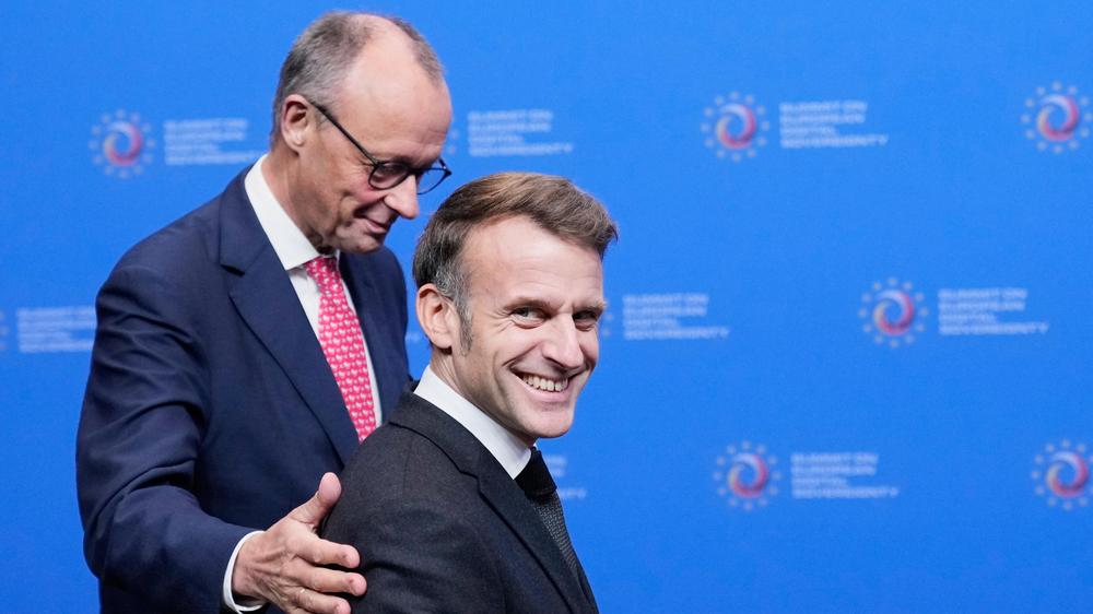  Friedrich Merz und Emmanuel Macron auf dem Digitalgipfel in Berlin