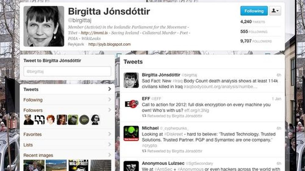 Datenspeicherung: Birgitta Jónsdóttir gehörte zu den Twitternutzern, deren Daten der Dienst an die US-Behörden herausgeben musste.