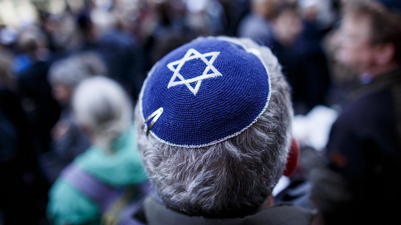 Klassische religiöse Kippa Kopfbedeckung jüdische Jarmulke Schädeldecke Israel 