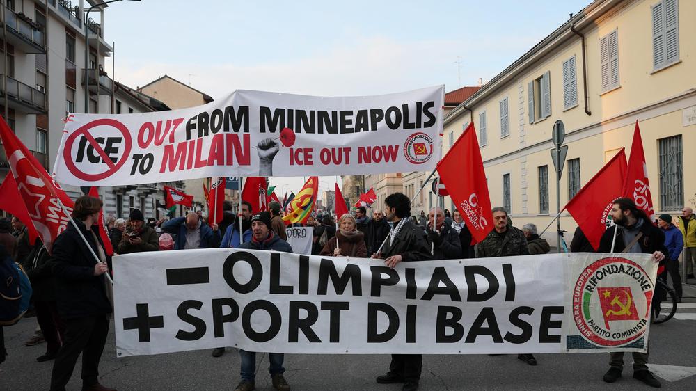 Winter Olympics: Several thousand people demonstrated against the presence of ICE in the city on the first day of the competitions in Milan.