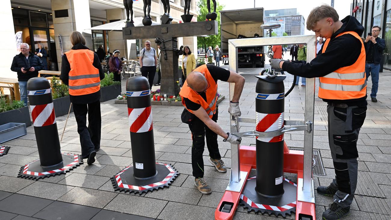 Sicherheitskonzept: Stadt Leipzig stellt nach mutmaßlicher Amokfahrt neue Poller auf