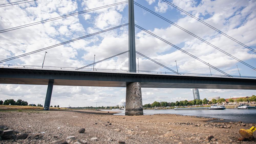 Rheinpegel Düsseldorf Niedrigwasser Rekord Schifffahrt