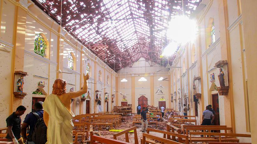 Terrorismus: Eine Kirche in Negombo, eines der Ziele der Anschlagsserie am Sonntag in Sri Lanka