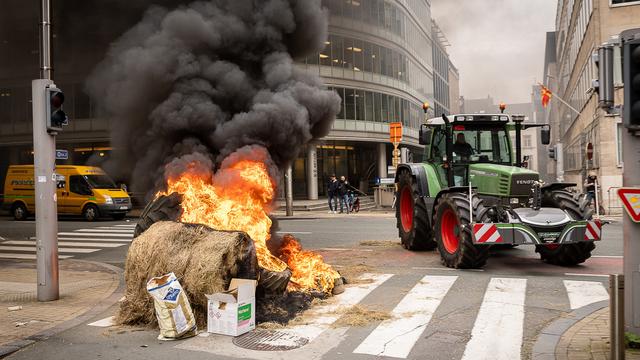 EU-Agrarpolitik: Landwirte protestieren in Brüssel mit Feuer und Mist gegen Agrarreform