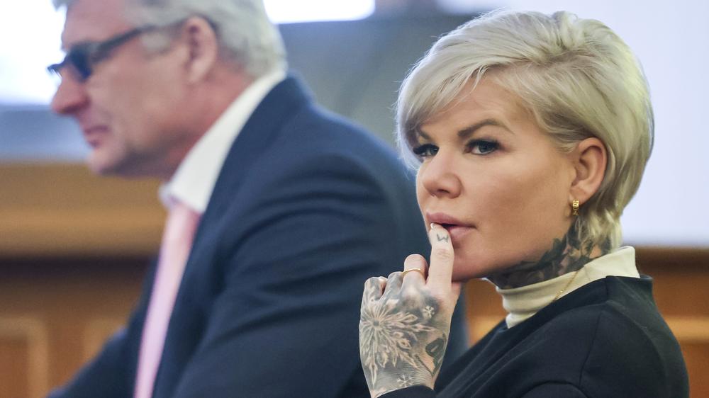 Schlagersängerin: Melanie Müller am 12. Januar, dem letzten Prozesstag ihres Berufungsprozesses im Gerichtssaal des Landgerichts