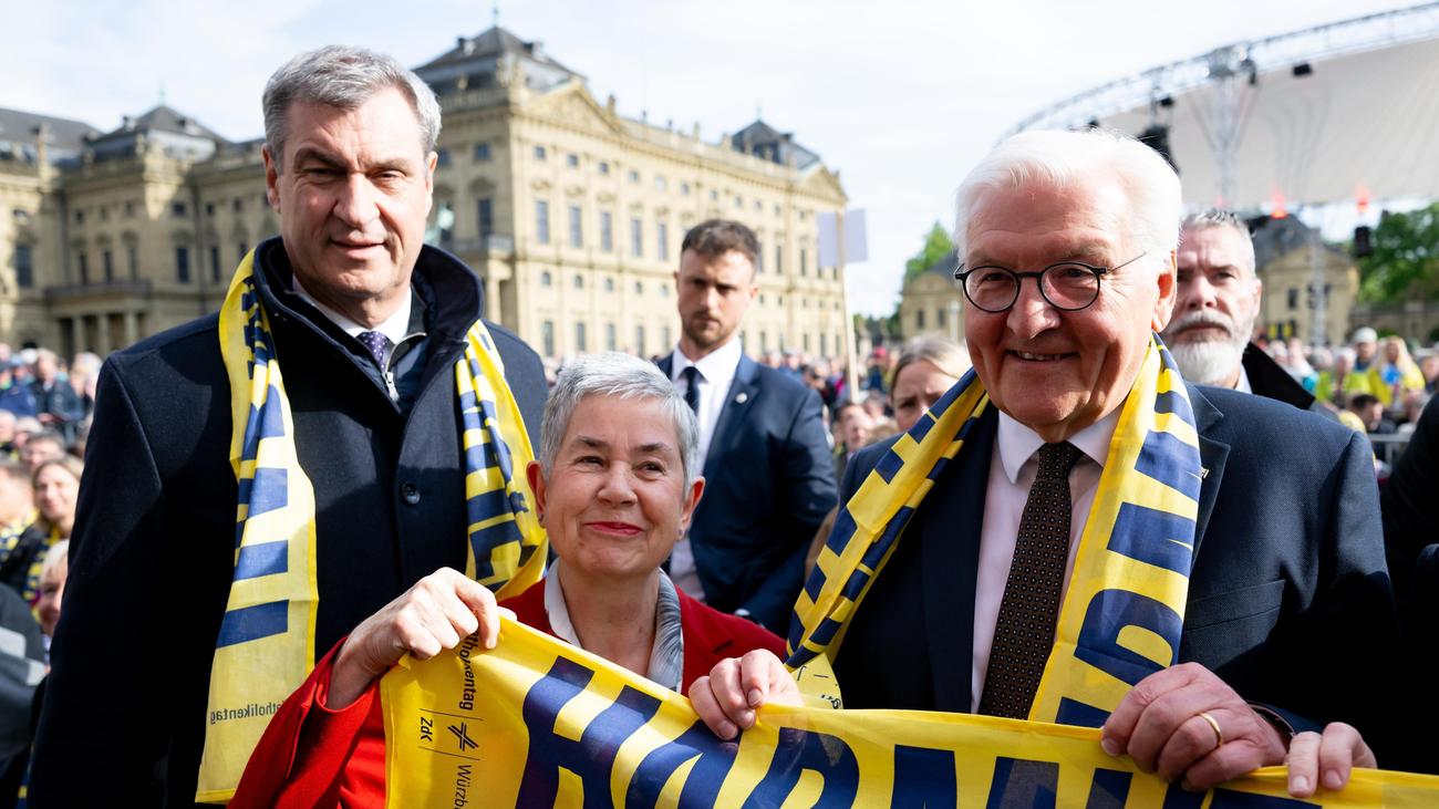 104. Katholikentag: Söder nennt Kirche zum Katholiktentag-Auftakt Bollwerk der Demokratie