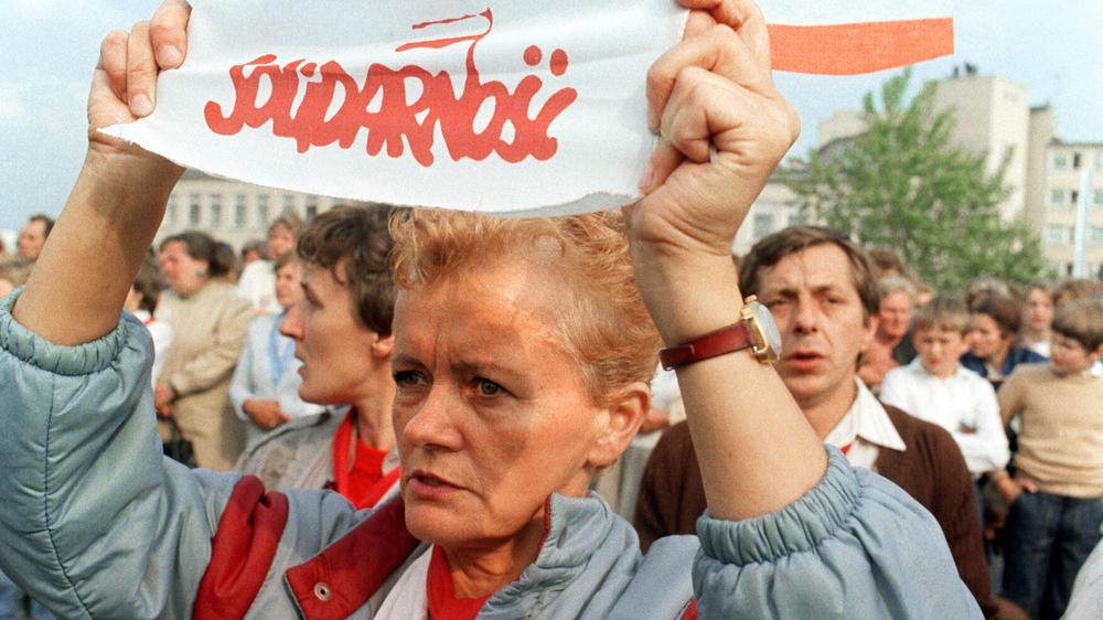 Soldarnosc-Demonstrantin 