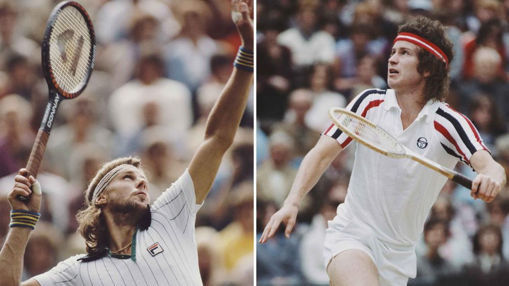 Björn Borg und John McEnroe: Björn Borg (links) und John McEnroe im Wimbledon-Finale 1980, das der Schwede in fünf Sätzen gegen den US-Amerikaner gewann. 2017 wurde das Match verfilmt. 