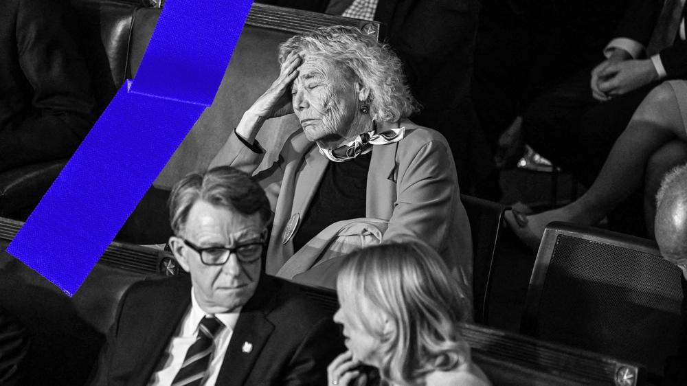Donald Trump: Fassungslosigkeit oder Langeweile? Die demokratische Abgeordnete Zoe Lofgren während Donald Trumps Rede im Kongress.