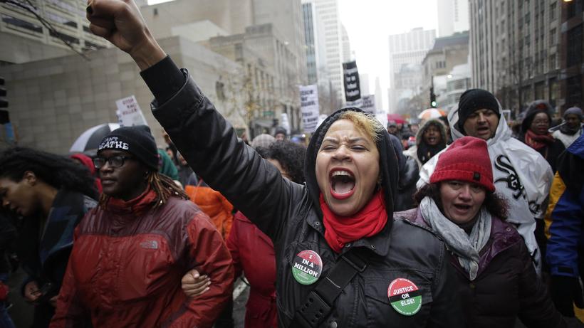 Black Lives Matter: Demonstranten solidarisierten sich 2015 in Chicago mit der Black-Lives-Matter-Bewegung.