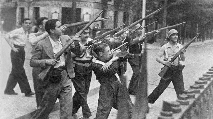 "Reqiuem für einen spanischen Landsmann": Eine Straßenszene aus dem Spanischen Bürgerkrieg in den späten Dreißigerjahren