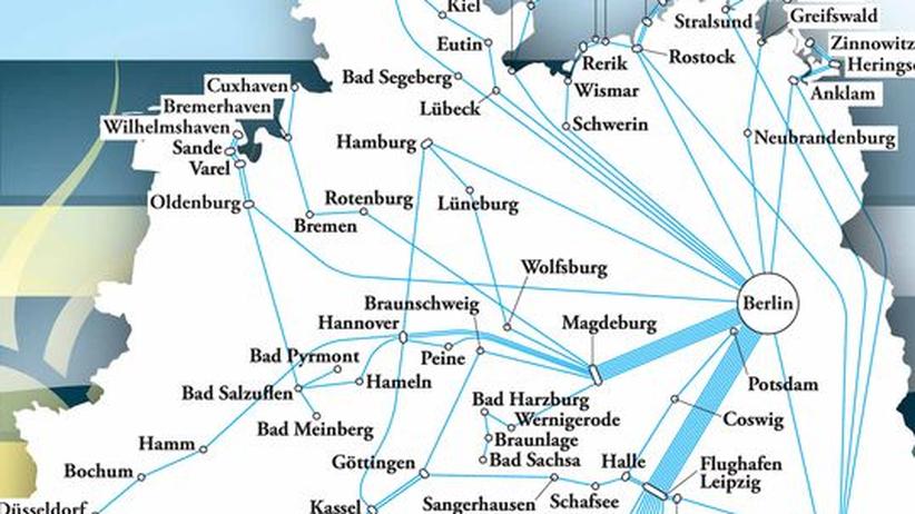 Deutschlandkarte: Fernbusse in Deutschland | ZEIT ONLINE