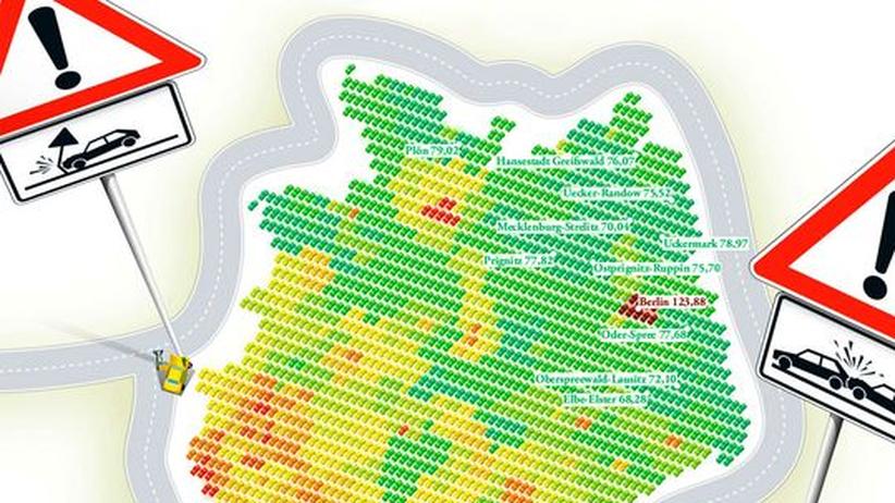 Deutschlandkarte: Autounfälle | ZEIT ONLINE