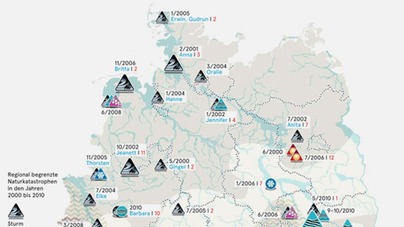 Deutschlandkarte Naturkatastrophen Zeit Online