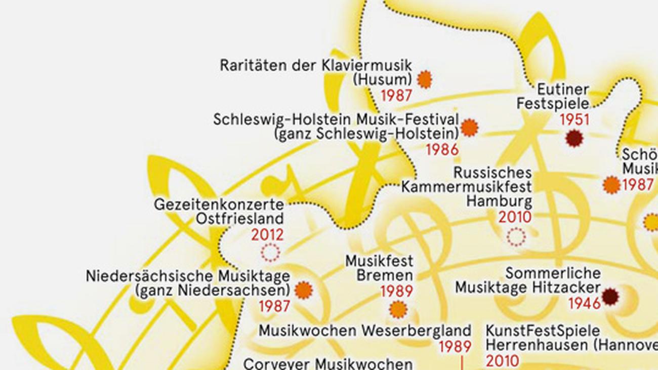 Deutschlandkarte KlassikFestivals im Sommer ZEIT ONLINE