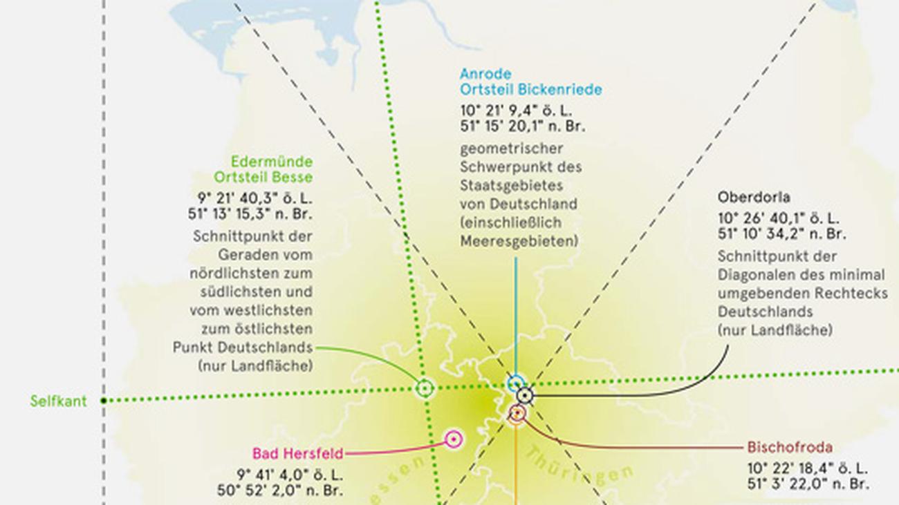 Deutschlandkarte: Deutschlands Mittelpunkte | ZEIT ONLINE