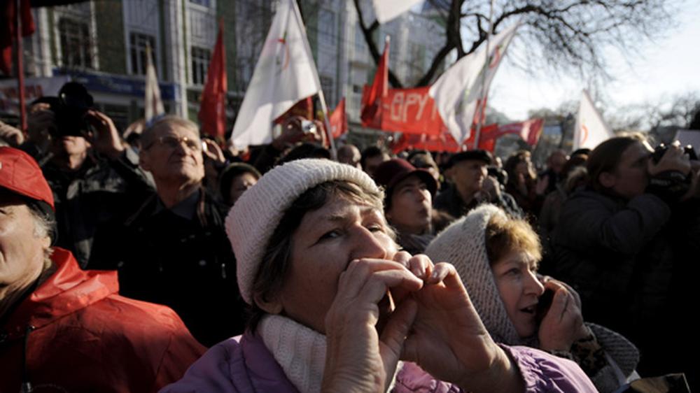 EU-Nachbar: Protest gegen vermeintlichen Wahlbetrug in der südrussischen Stadt Krasnodar, Dezember 2011