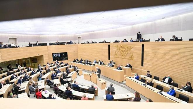 Landtag: Blick in den Plenarsaal des Landtags von Baden-Württemberg.