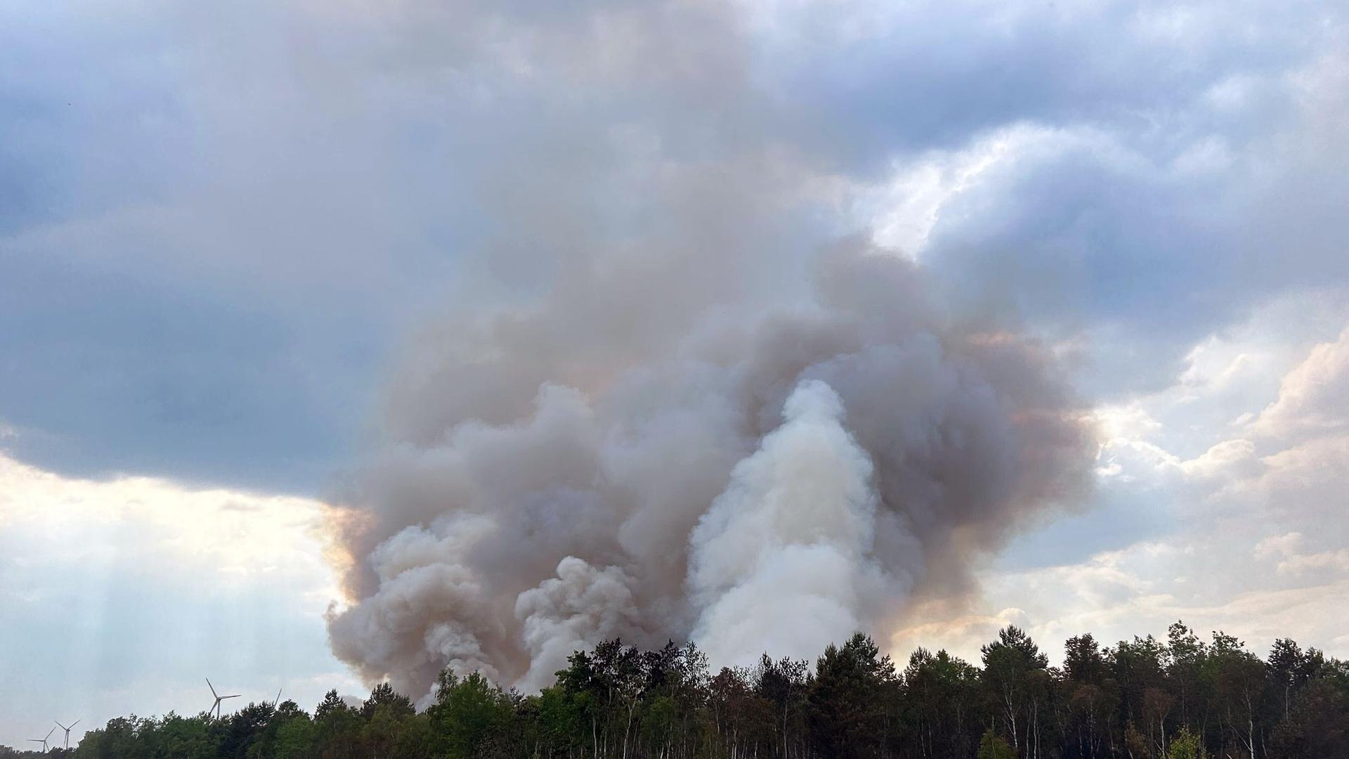Teltow-Fläming: Munition erschwert Löscharbeiten bei Waldbrand nahe Jüterbog