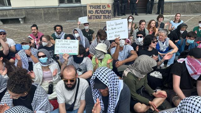 Nahostkonflikt: Propalästinensische Proteste vor HU Berlin