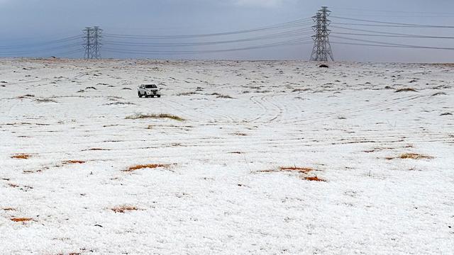 Wetter: Seltener Schnee in Saudi-Arabien - Wüste weiß bedeckt