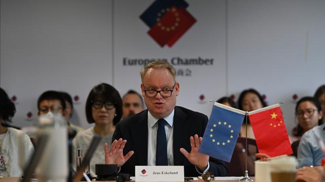  EU-Kammerpräsident Eskelund sieht bei China Handlungsbedarf. (Archivbild)