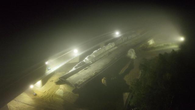 Abrissarbeiten: Brückenteile am Rüsselsheimer Dreieck gesprengt