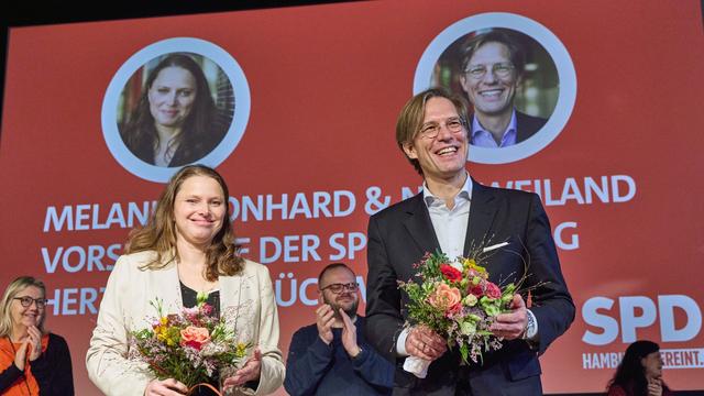Parteitag: Leonhard und Weiland als Chefs der SPD Hamburg bestätigt