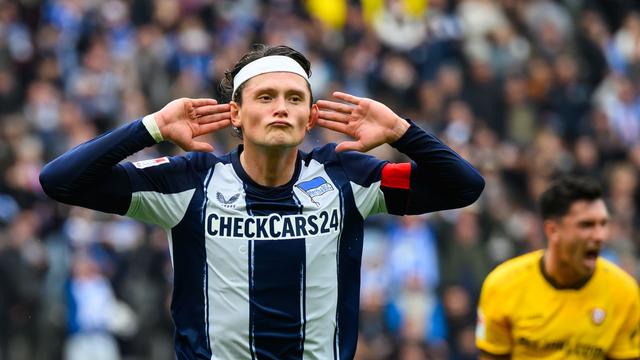 2. Fußball-Bundesliga: Hertha siegt im Hochrisiko-Spiel gegen Dynamo Dresden