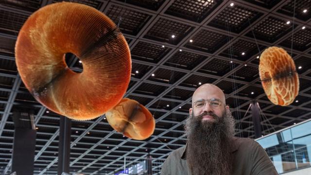 Kunst am Check-In: Kunst am Airport: Installation schwebt im Terminal 3