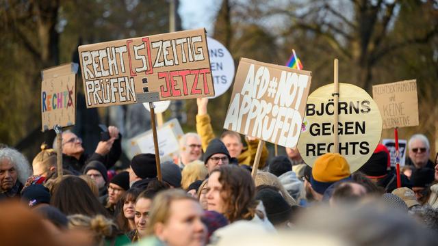 Demonstration: Tausende fordern Prüfung rechter Parteien