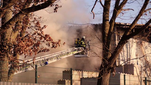 Ludwigslust: Brand bei Entsorgungsfirma: Müllhaufen fängt Feuer