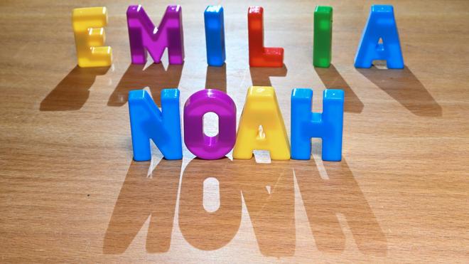 Vornamen-Ranking: Auf Platz eins: Emilia und Noah.