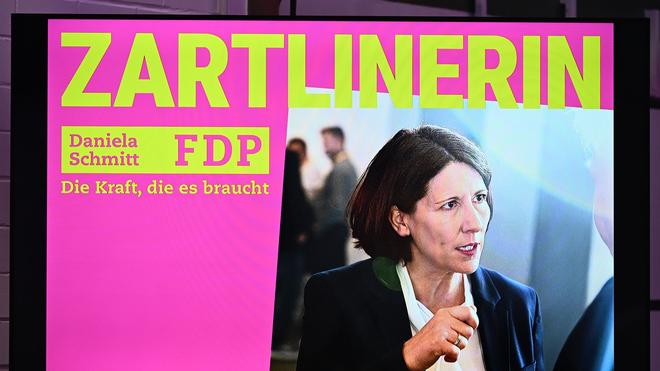 Landtagswahlkampf: Das Gegenteil von kompromissloser harter Kante - Schmitt gibt sich auf einem Motiv als «Zartlinerin».