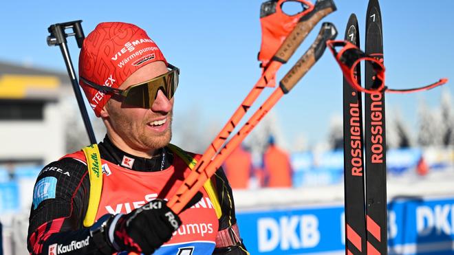 Heim-Weltcup der Biathleten: Zeigte eine starke Leistung als Schlussläufer: David Zobel.