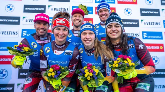 Weltcup in Winterberg: Die deutsche Rodel-Staffel holte sich den Sieg in Winterberg.
