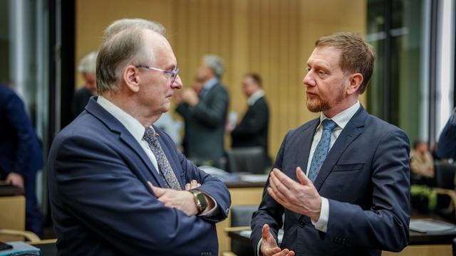 Amtskollegen: Kretschmer würdigt Haseloff zum Abschied